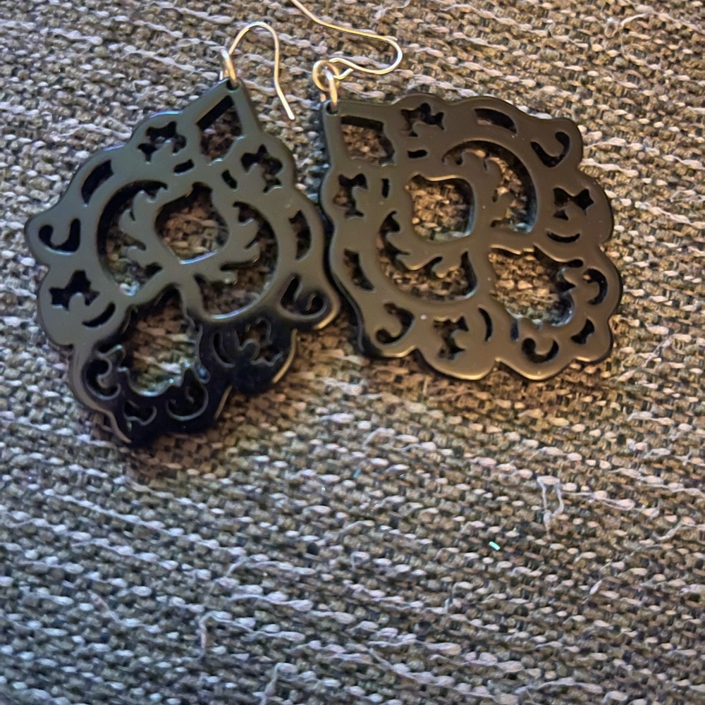 Black Filigree Earrings